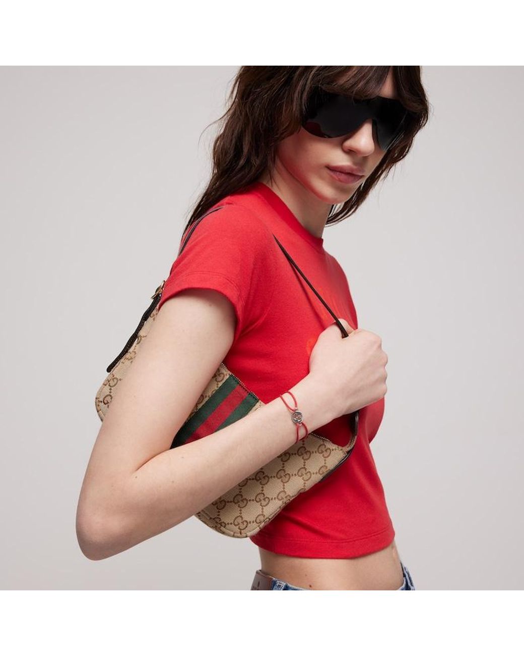Bracciale A Cordoncino Interlocking di Gucci in Red
