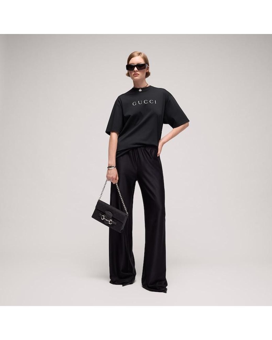 Gucci Black Cotton Jersey T-Shirt With Print