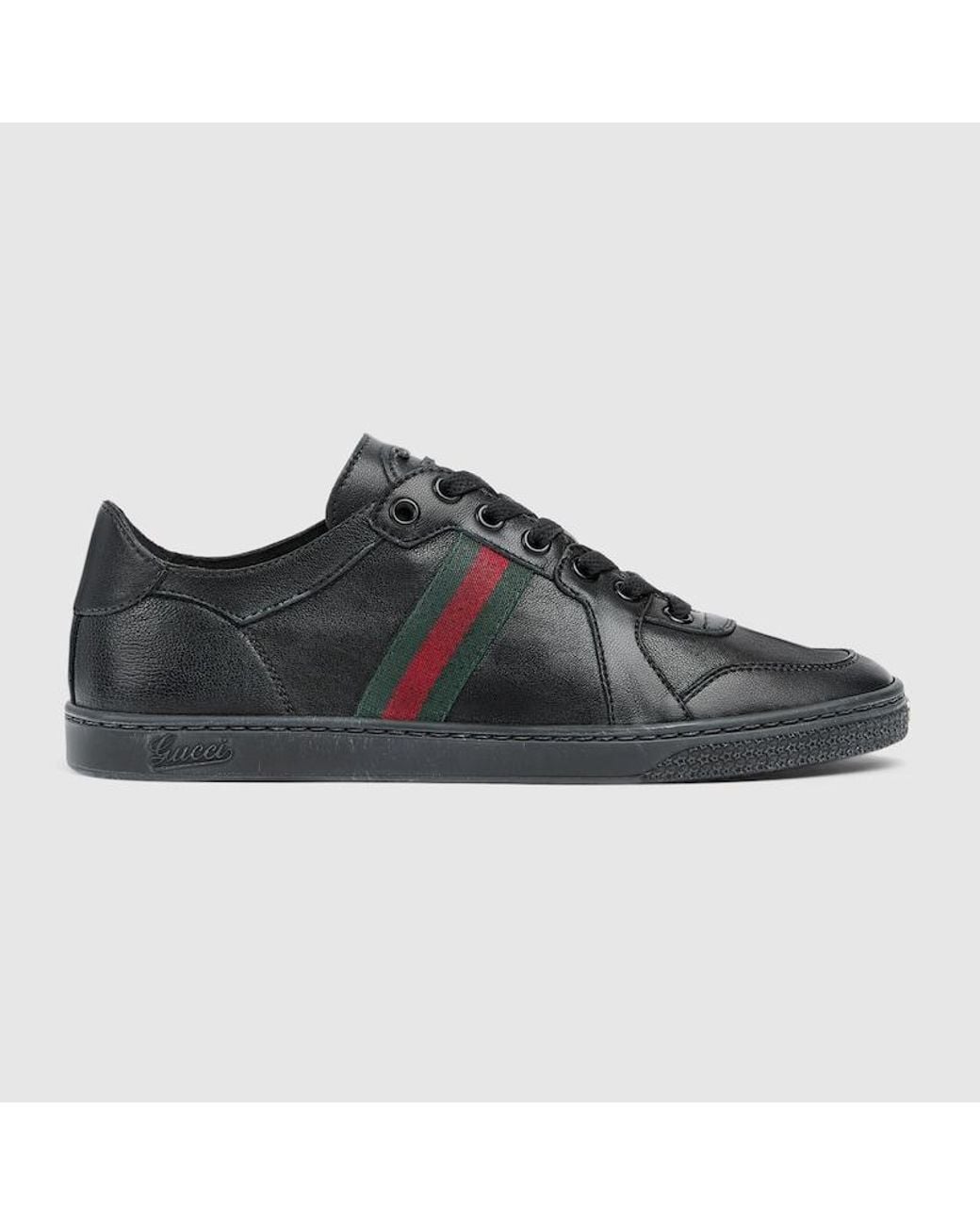 Gucci Black Stretch Low-Top Trainer, Uk