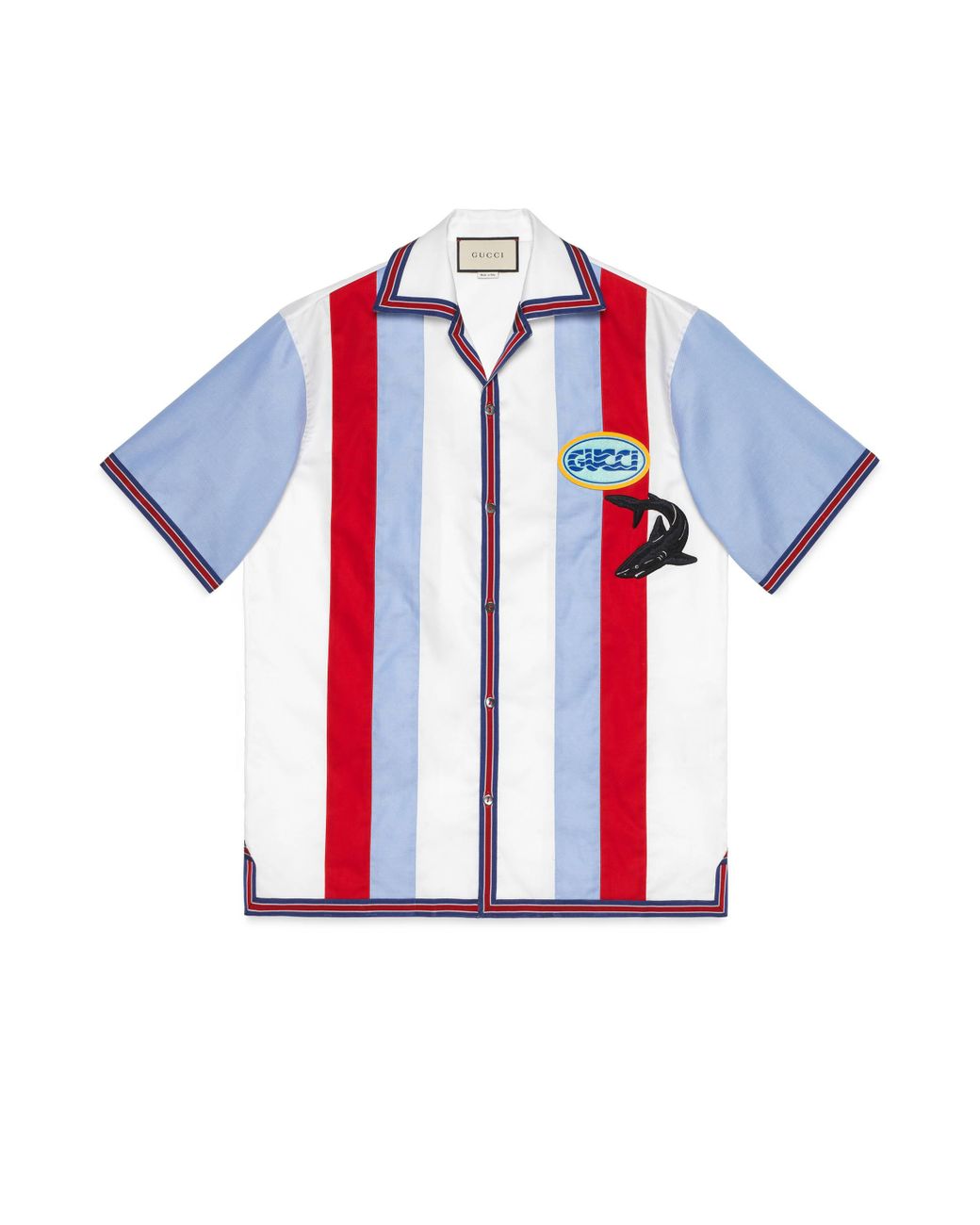 Chemise de bowling en oxford avec empiecements Gucci pour homme en coloris Blanc Lyst