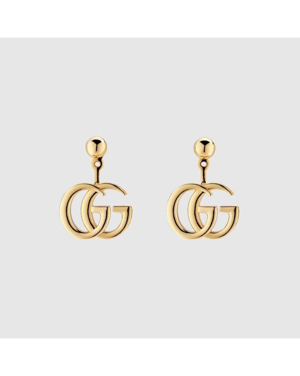Gucci Metallic Gg Marmont Drop Earrings