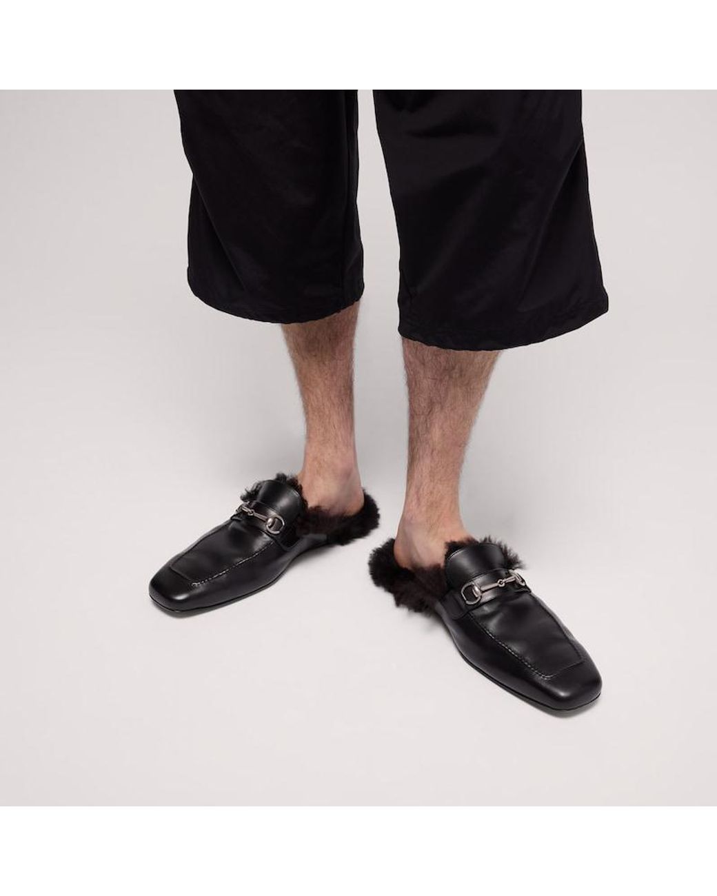 Gucci Black Slipper With Horsebit, Leather