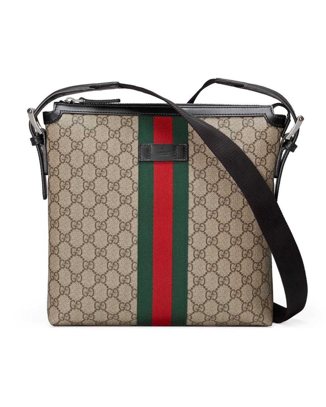 Gucci Web GG Supreme Messenger Bag in Green for Men Lyst