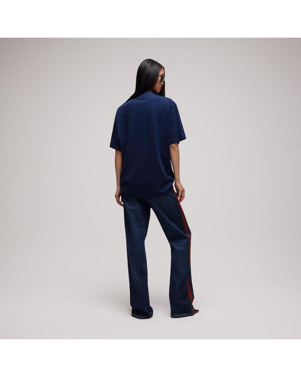 Gucci Blue Cotton Silk Jersey T-Shirt