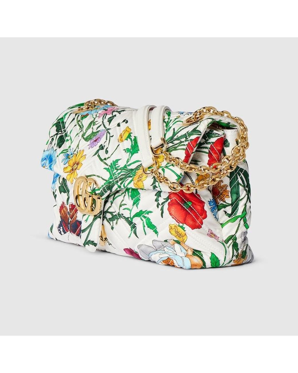 Gucci Blue Gg Marmont Medium Shoulder Bag