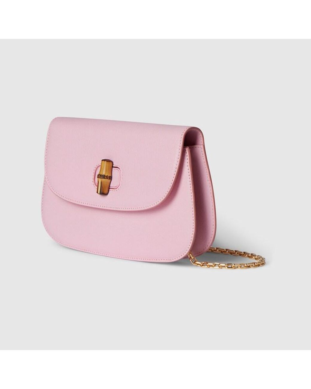 Gucci Pink Bamboo Clutch