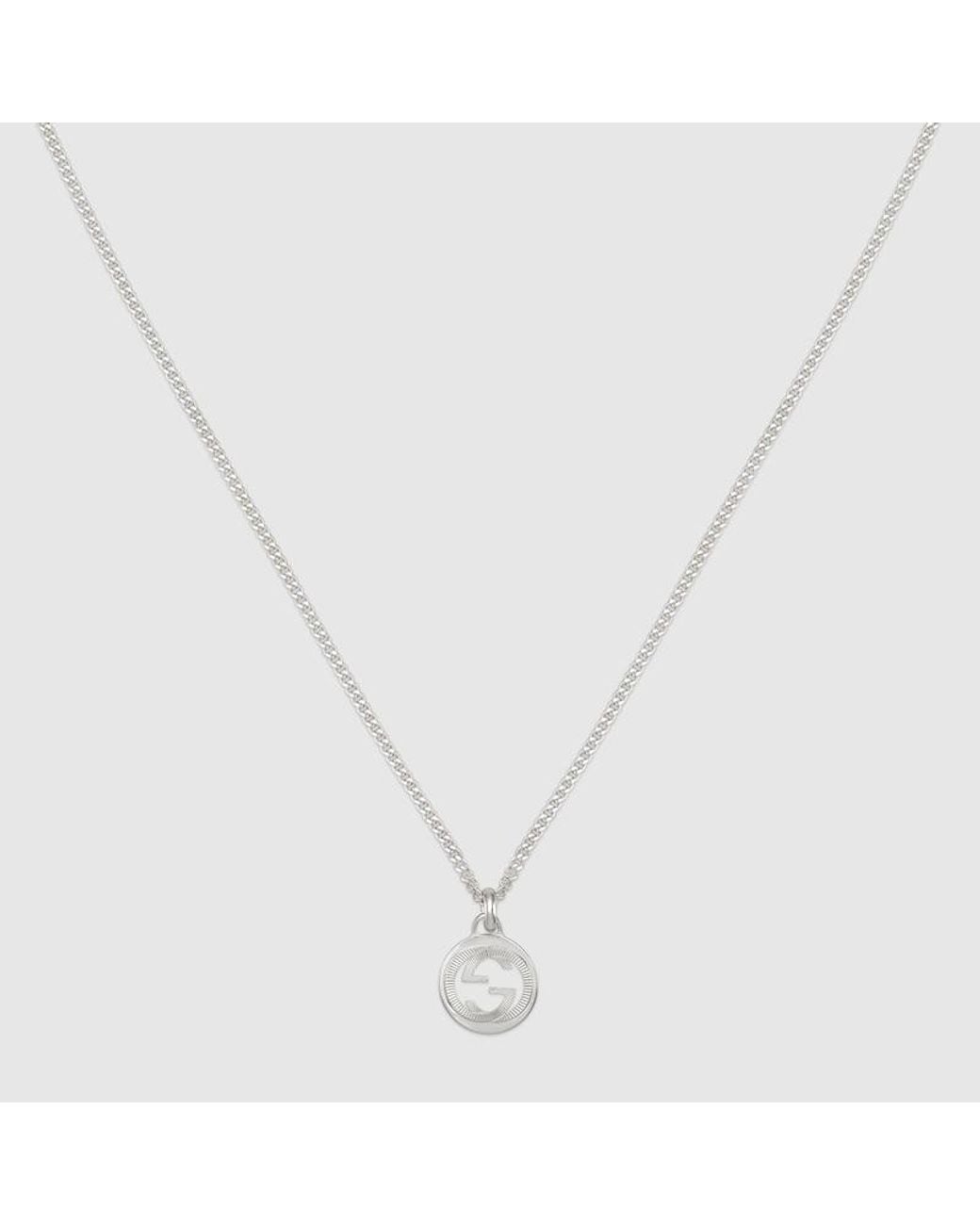Gucci Metallic Interlocking Pendant Necklace