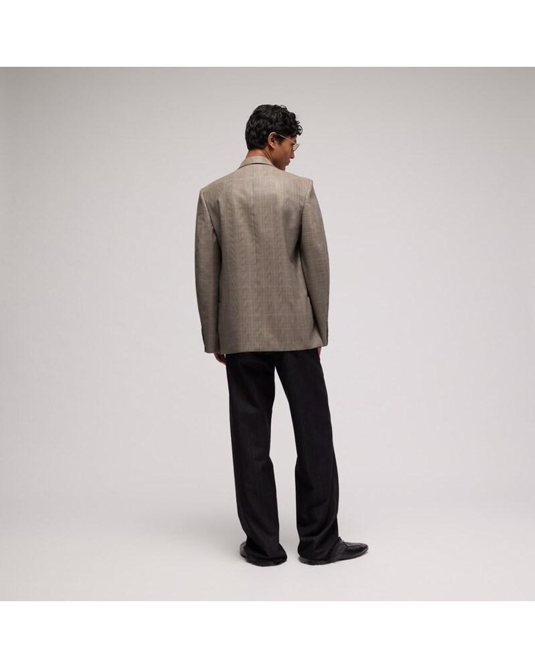 Gucci Brown Coated Prince Of Wales Wool Blend Jacket for men