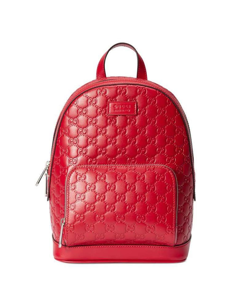 Leather Backpack in Red |