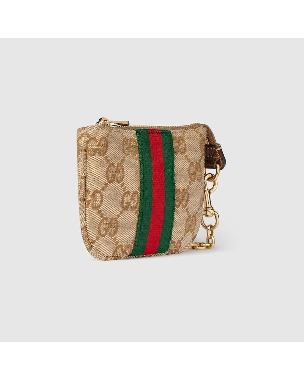 Gucci Natural Gg Coin Case With Chain for men