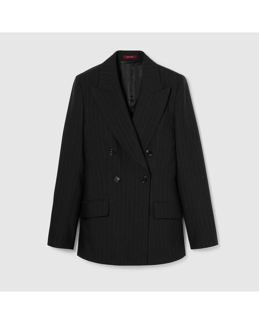 Gucci Black Pinstripe Wool Jacquard Jacket