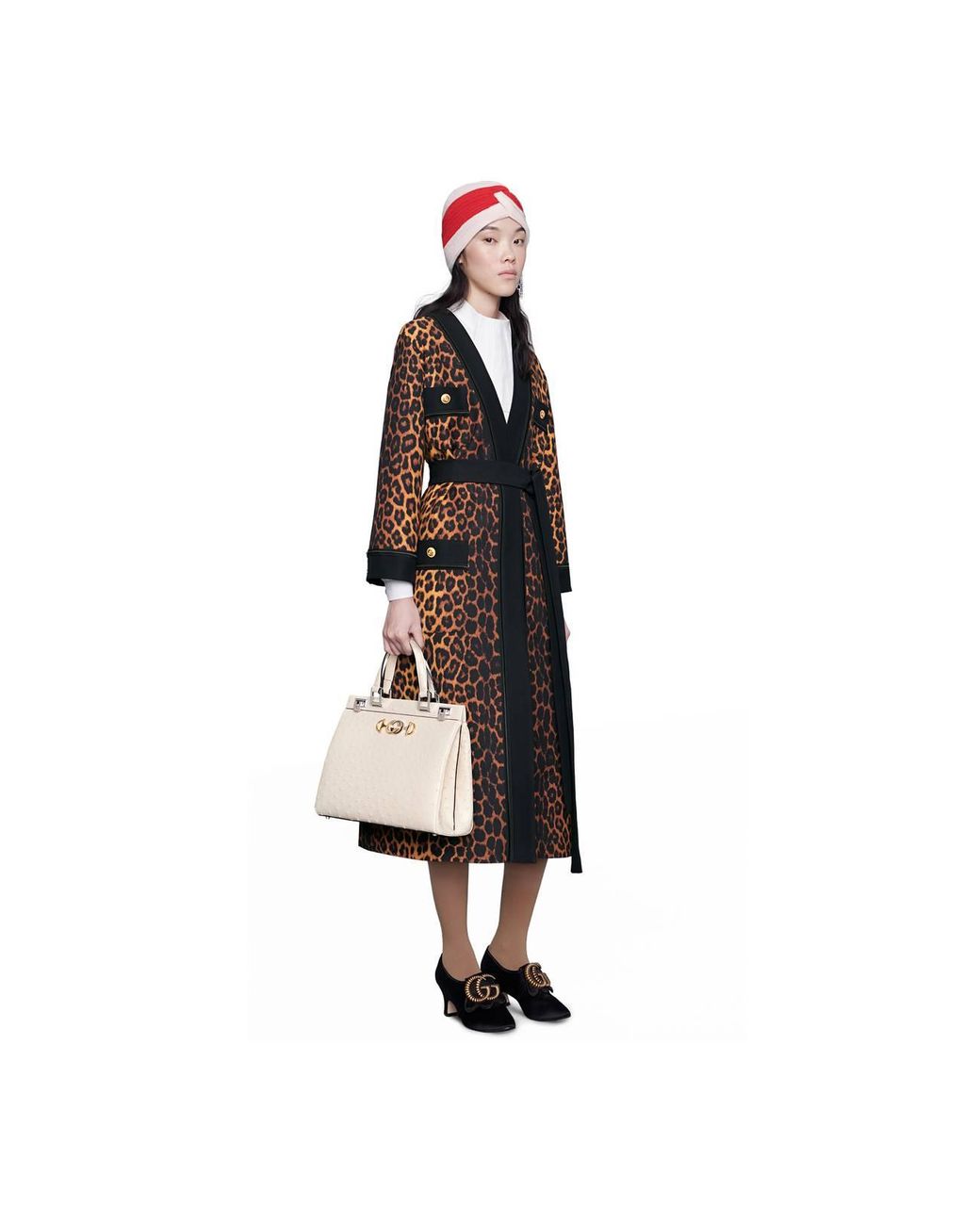 Gucci Zumi Ostrich Medium Top Handle Bag | Lyst