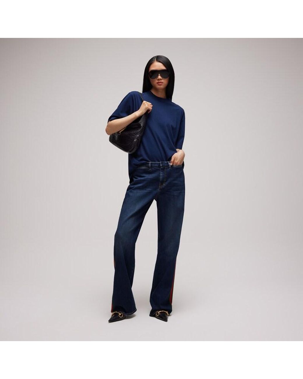 Gucci Blue Cotton Silk Jersey T-Shirt