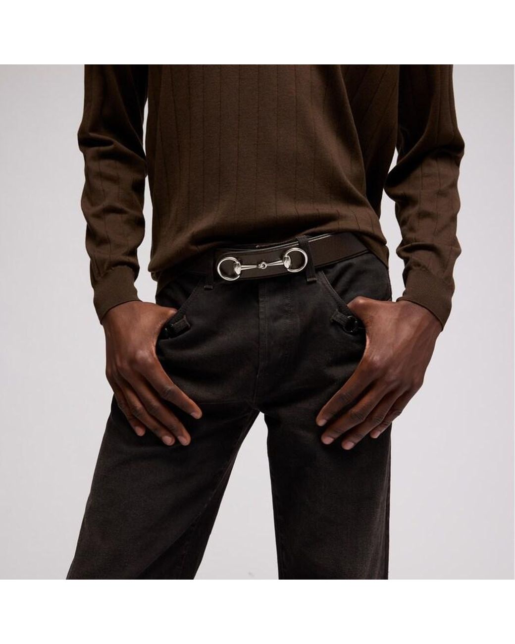 Gucci Brown Horsebit 1955 Belt, Size 100, Leather for men