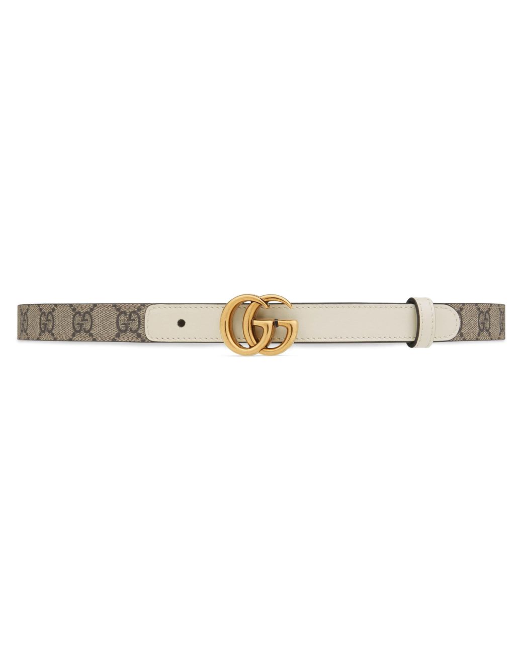 gg marmont thin leather belt with shiny buckle