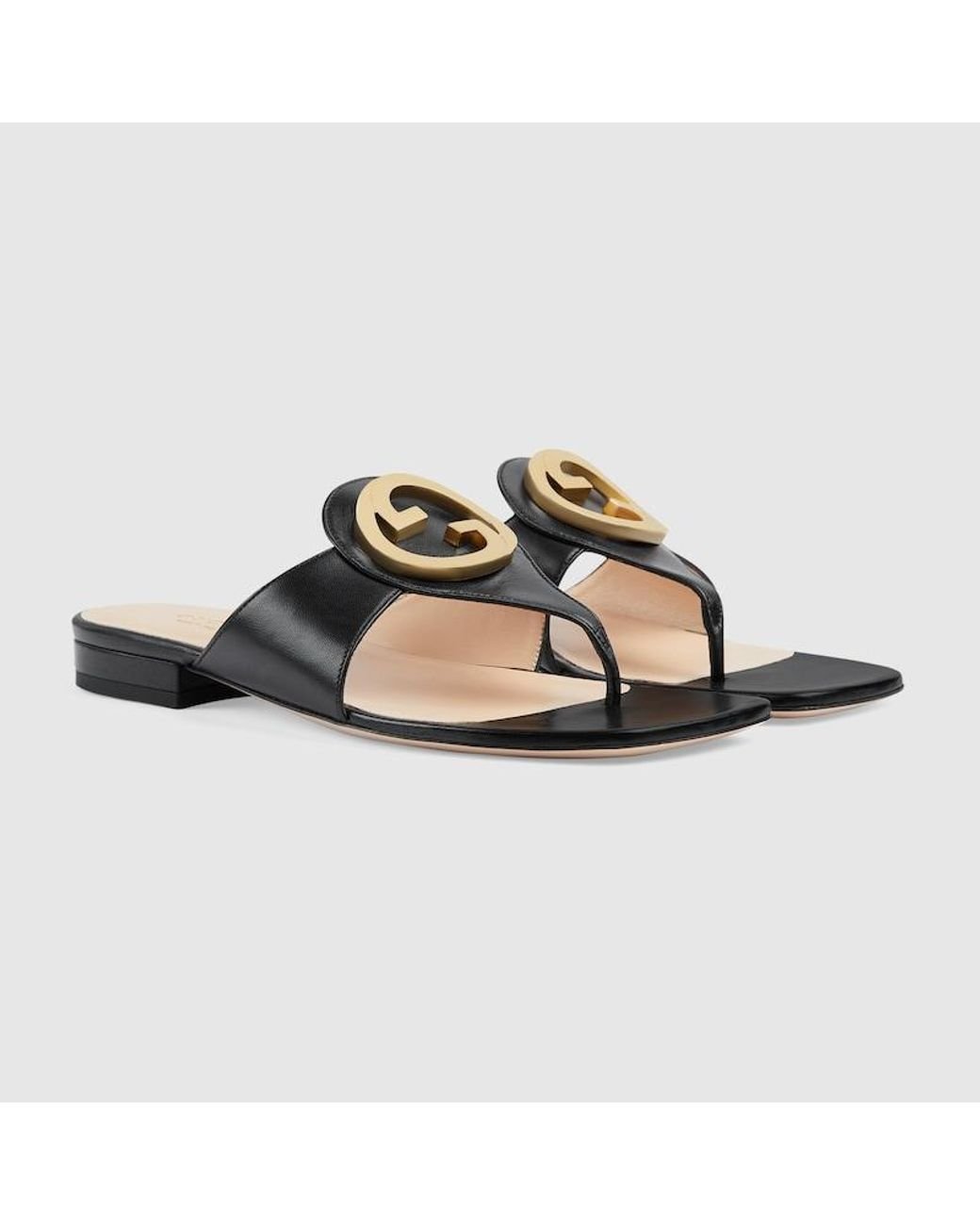 GG leather thong sandals in white - Gucci | Mytheresa