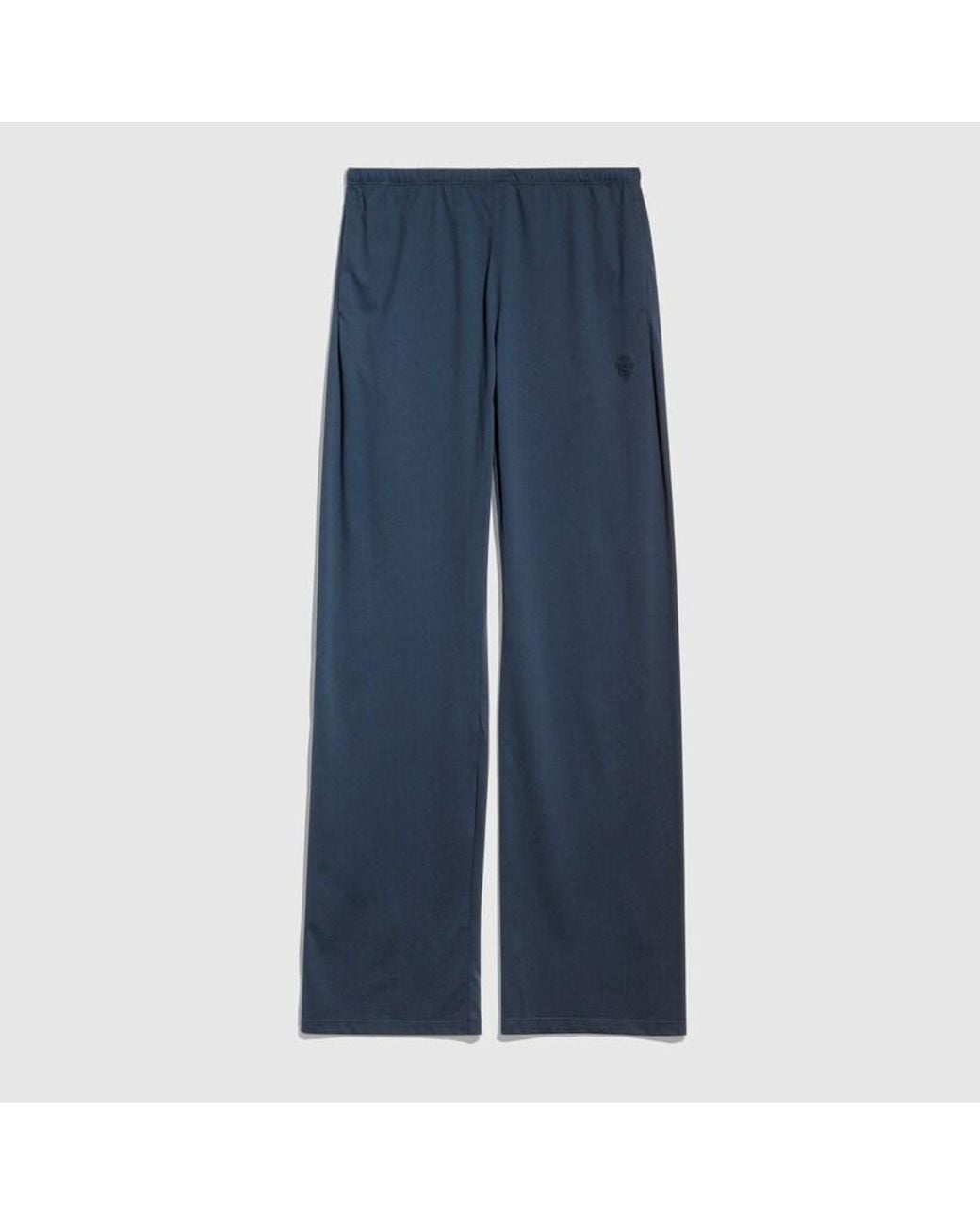 Gucci Blue Cotton Silk Jersey Sportswear Pants for men