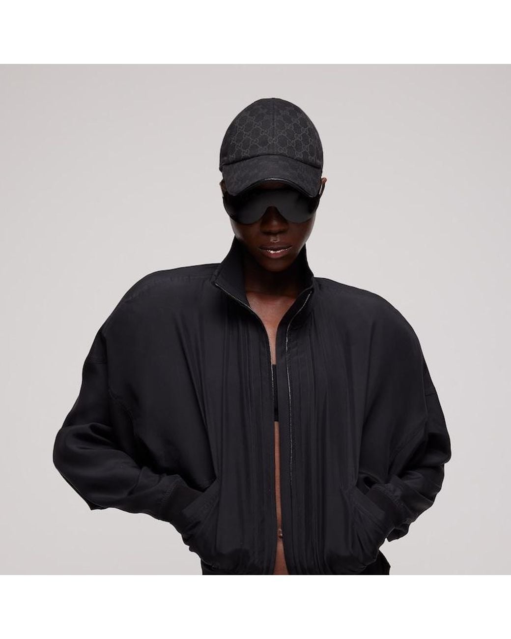 Gucci Black Gg Cotton Canvas Baseball Hat, Size M, Fabric