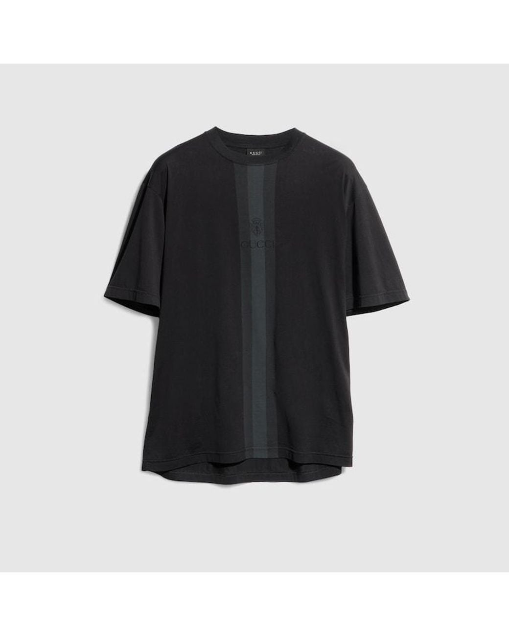 Gucci Black Cotton T-Shirt With Muted Web, Size S, Ready-To-Wear for men