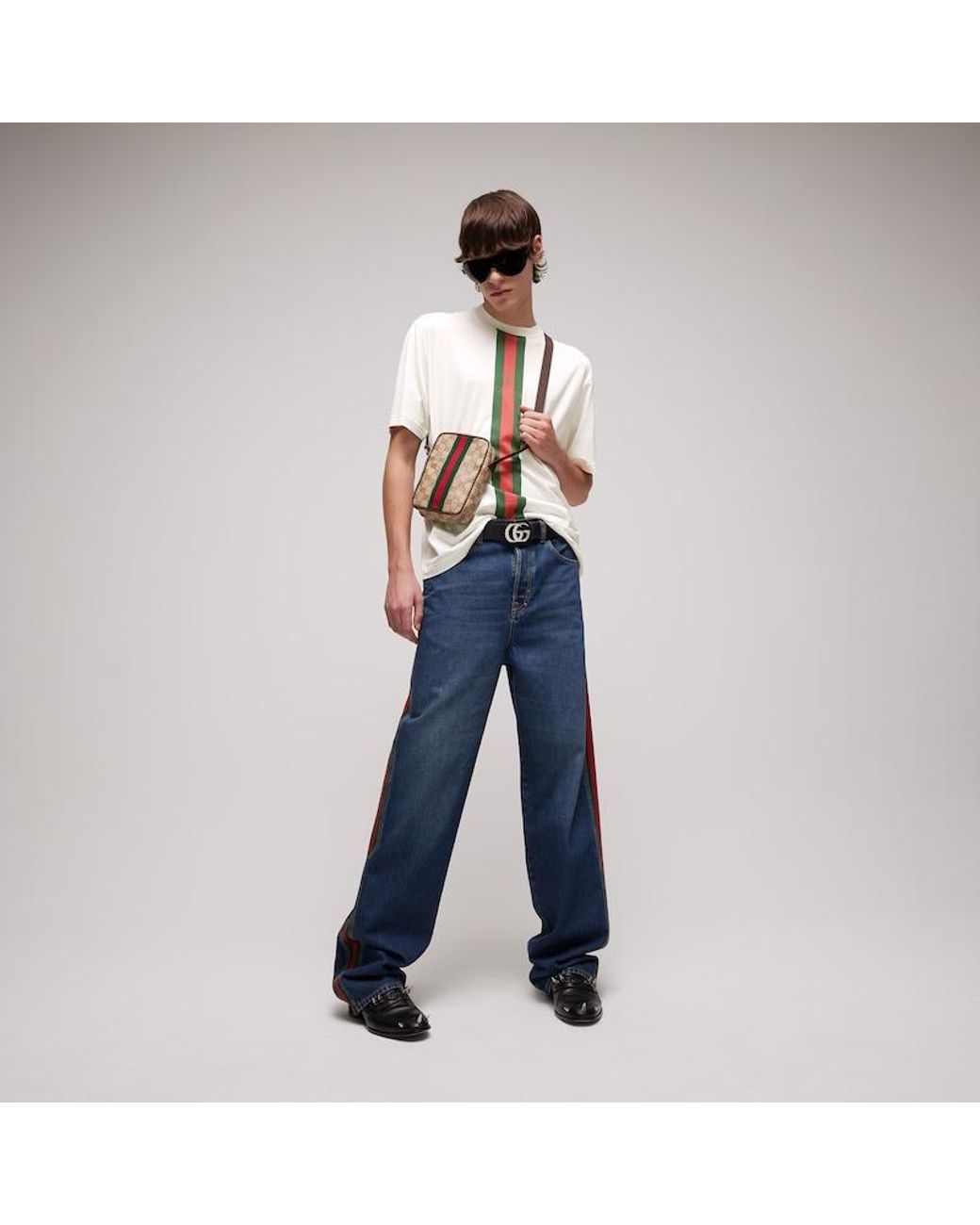 Gucci White Cotton Jersey T-Shirt With Print for men