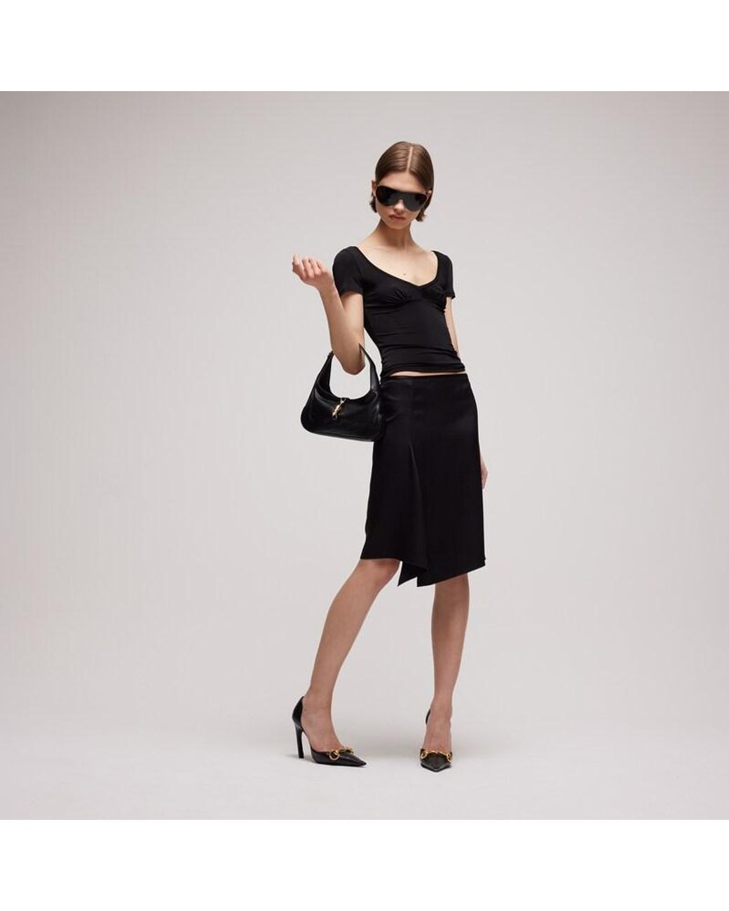 Gucci Black Viscose Jersey T-Shirt With Metal Tag