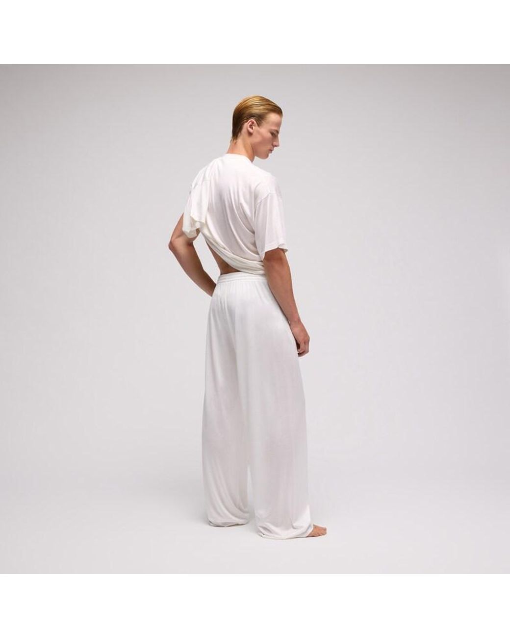 Gucci White Light Silk Jersey Sportswear Pants, Size M, Ready-To-Wear for men