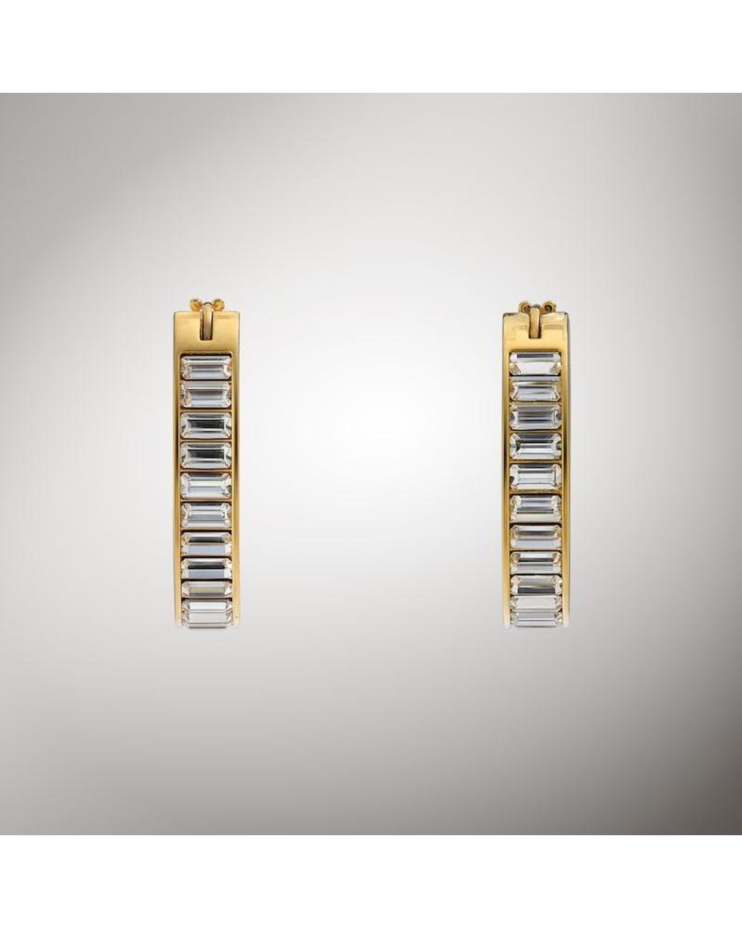 Gucci Metallic Blondie Crystal Hoop Earrings
