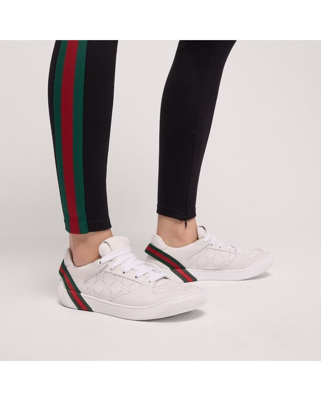 Gucci White Screener Sneaker, Leather