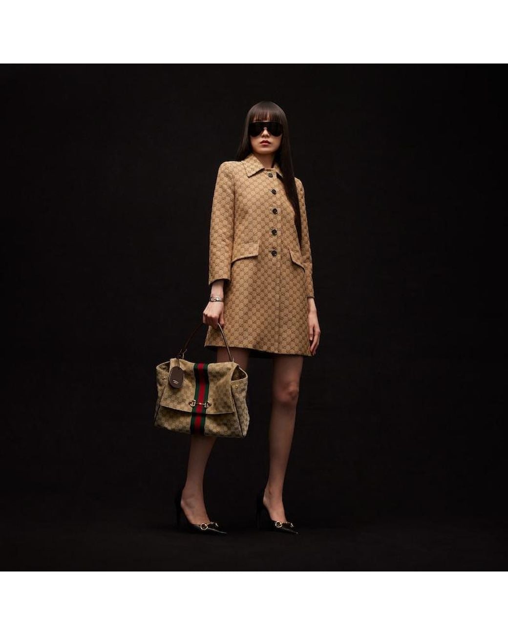 Gucci Brown Paparazzo Large Top Handle Bag