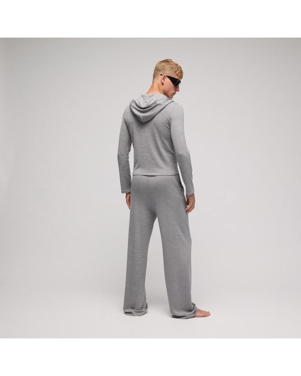 Gucci Gray Wool Silk Blend Hooded Cardigan for men