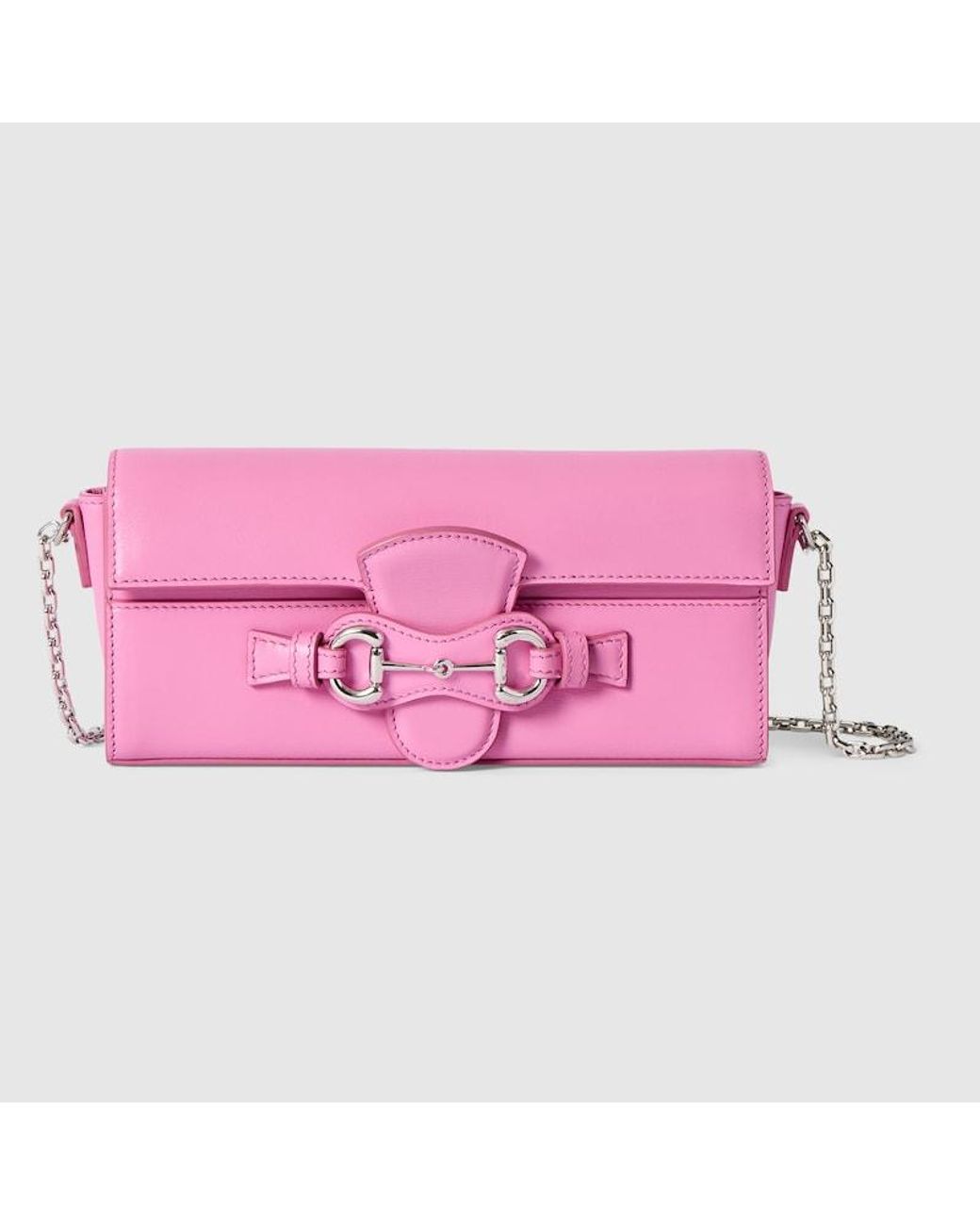 Gucci Pink Wallet On Chain With Horsebit