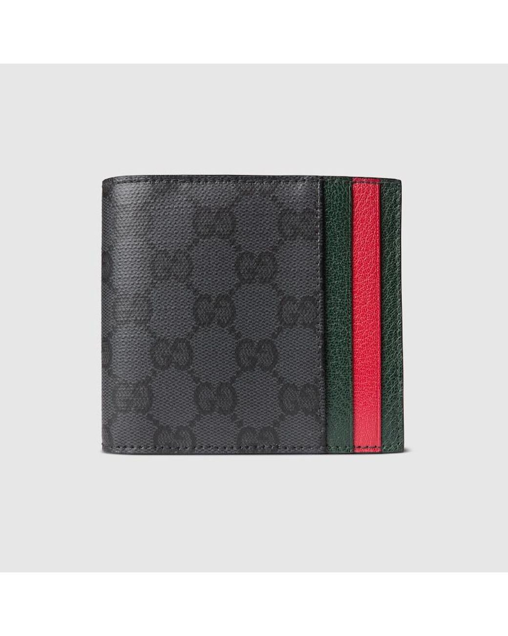 Gucci Black Bi-Fold Wallet With Web Card Slots for men