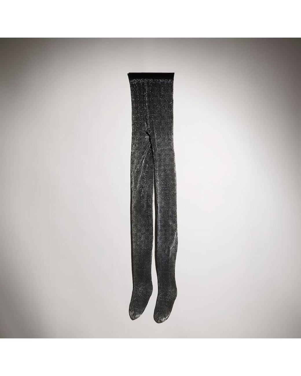 Gucci Gray Gg Stretch Nylon Lamé Tights