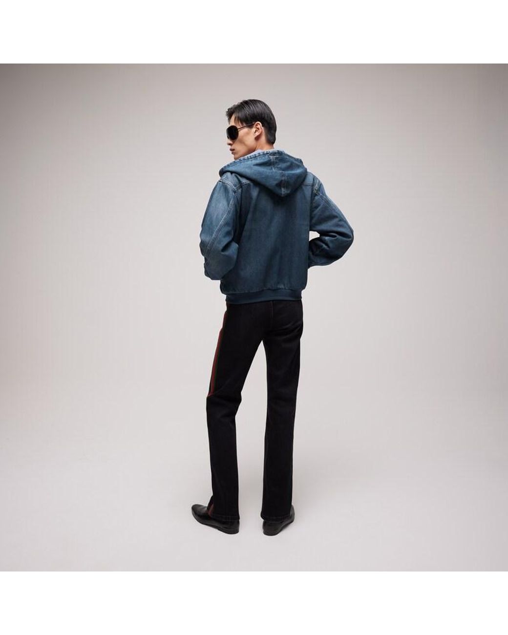 Gucci Blue Reversible Cotton Denim Zip Jacket for men