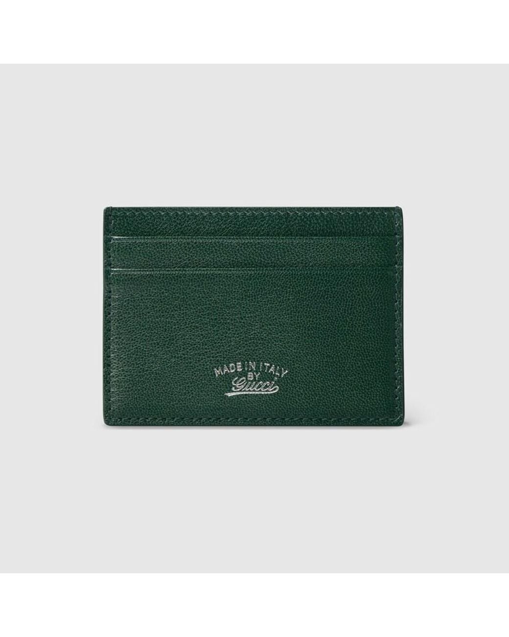 Gucci Green Lira Card Case for men