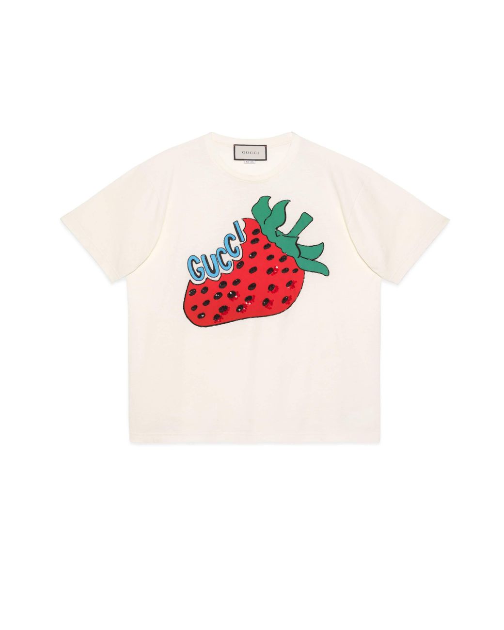 Gucci Oversize Cotton T-shirt With Strawberry in White - Lyst