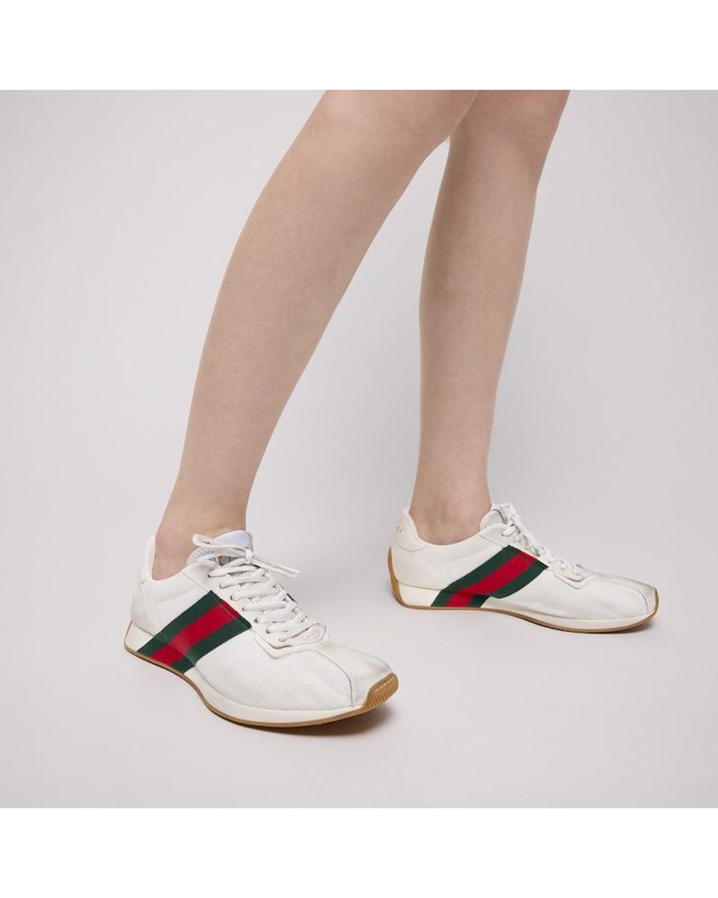Gucci White Tempo Sneaker, Fabric