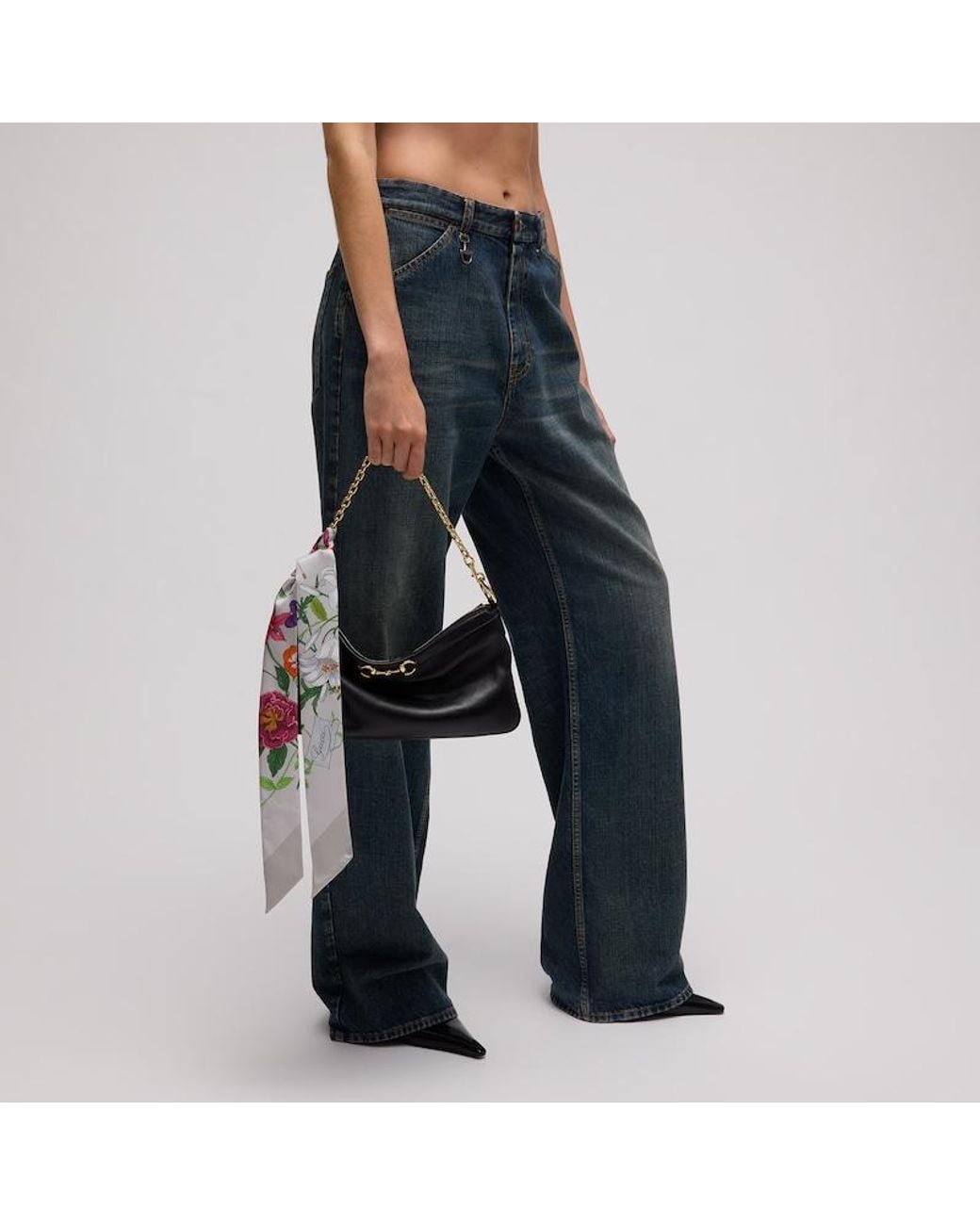 Gucci White Printed Silk Twill Ribbon