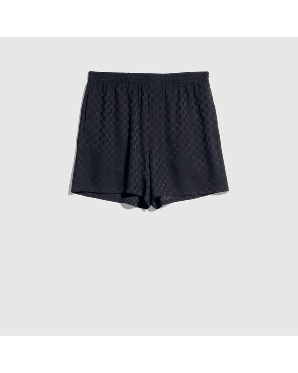 Gucci Blue Gg Silk Jacquard Shorts for men