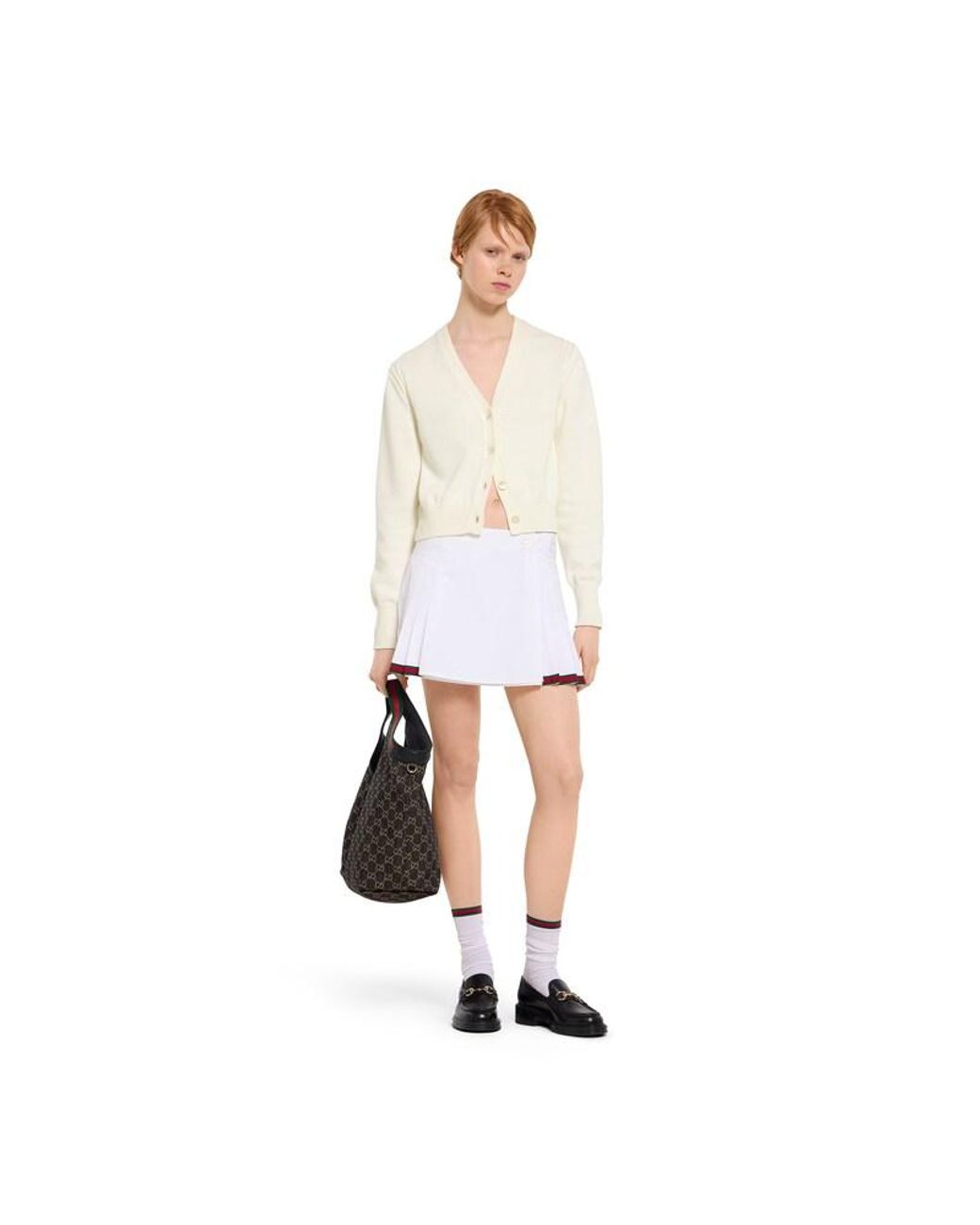 Gucci White Cotton Cardigan With Embroidery