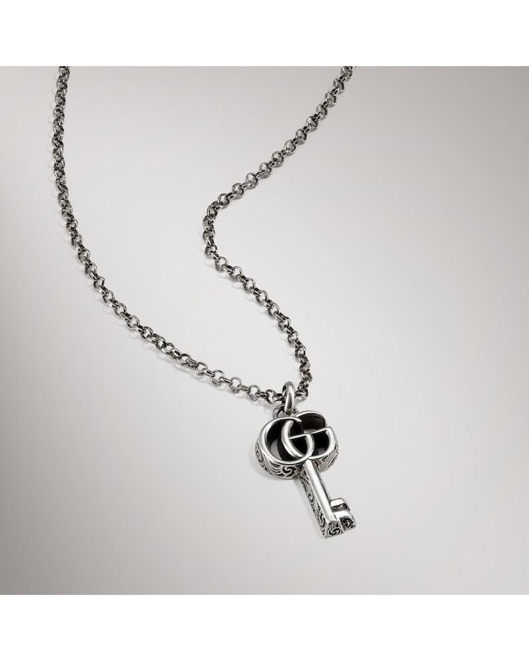 Gucci Metallic Double G Key Necklace for men