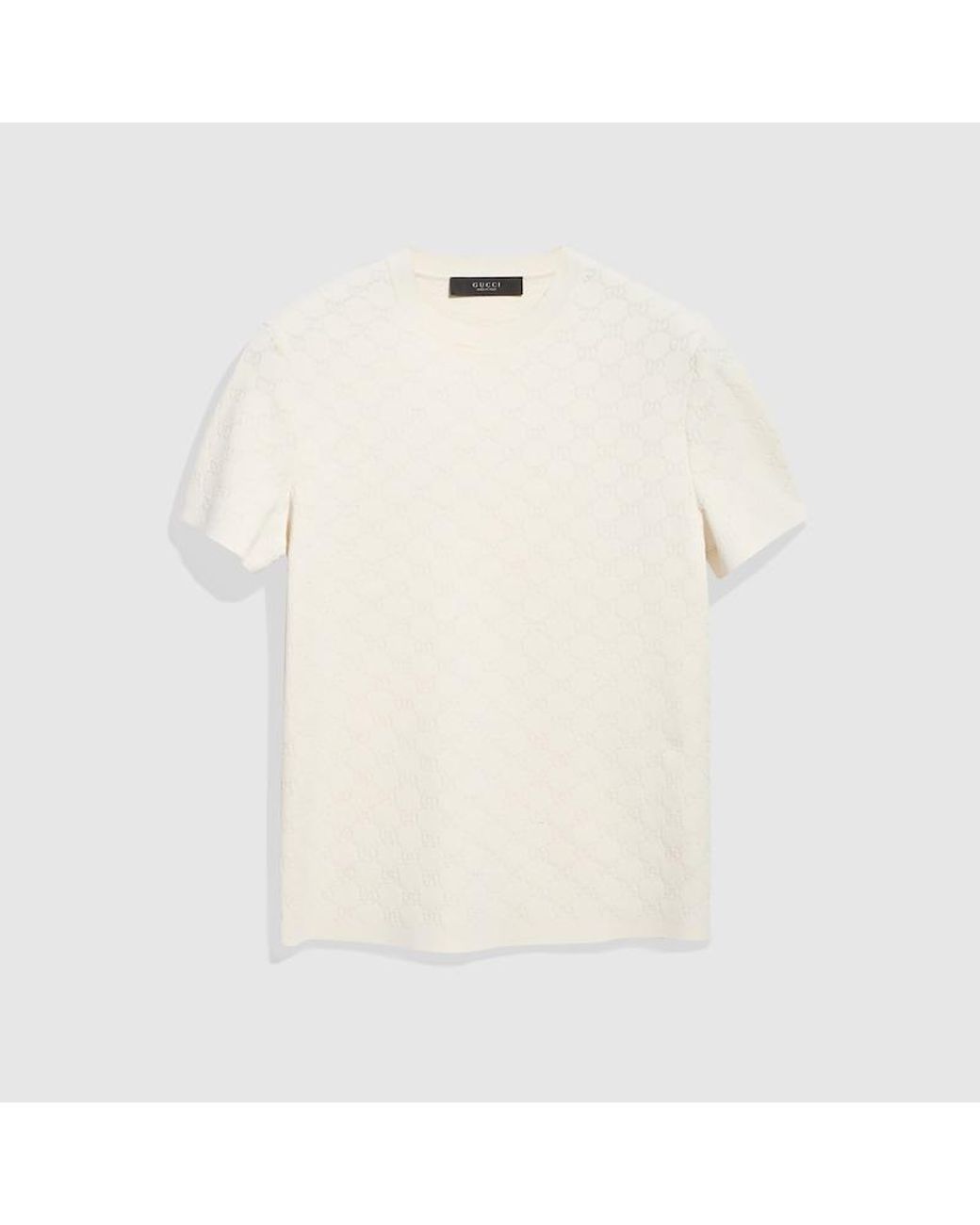 Gucci White Technical Gg Jacquard Fabric T-Shirt for men