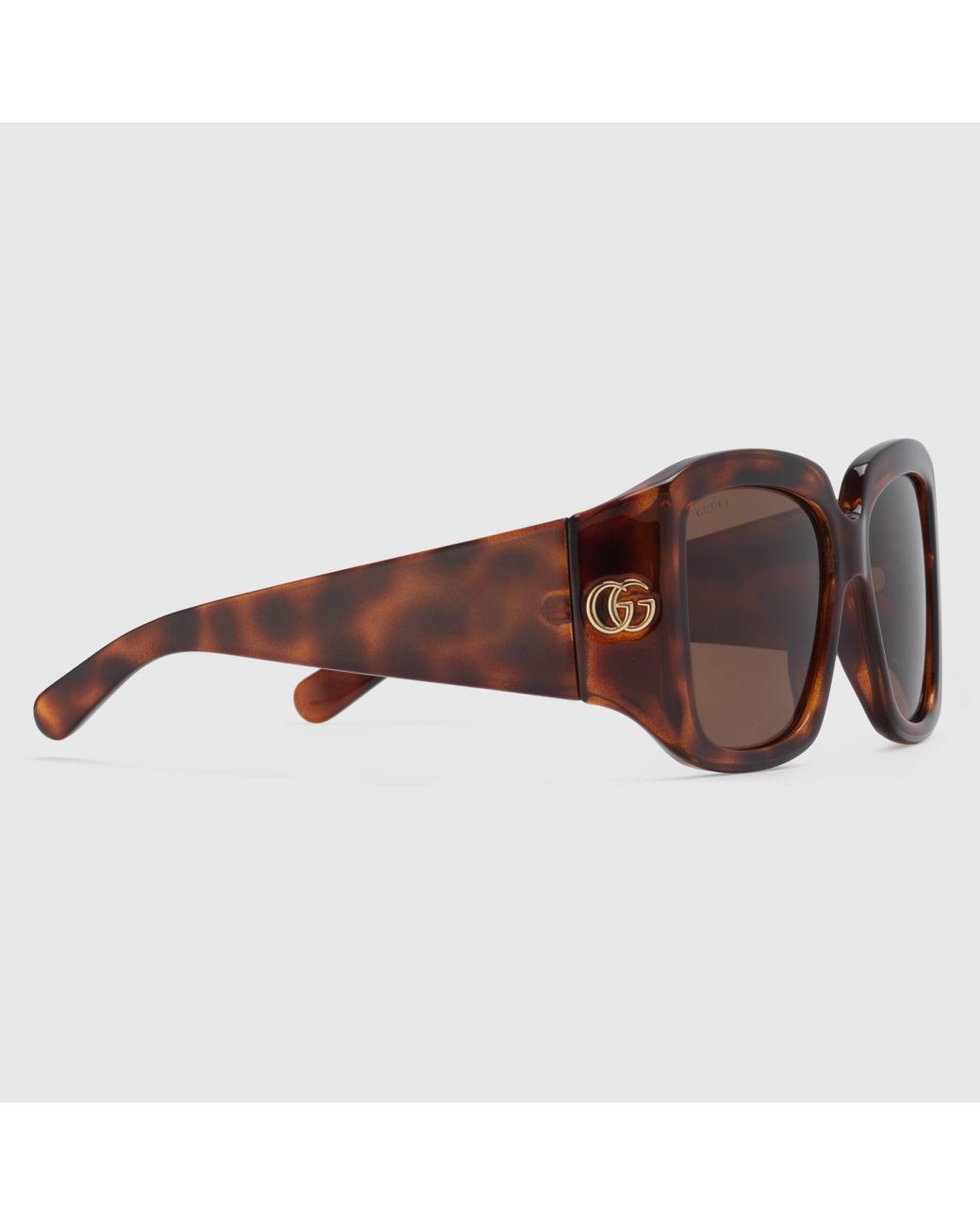 Gucci Square Frame Sunglasses in Brown | Lyst