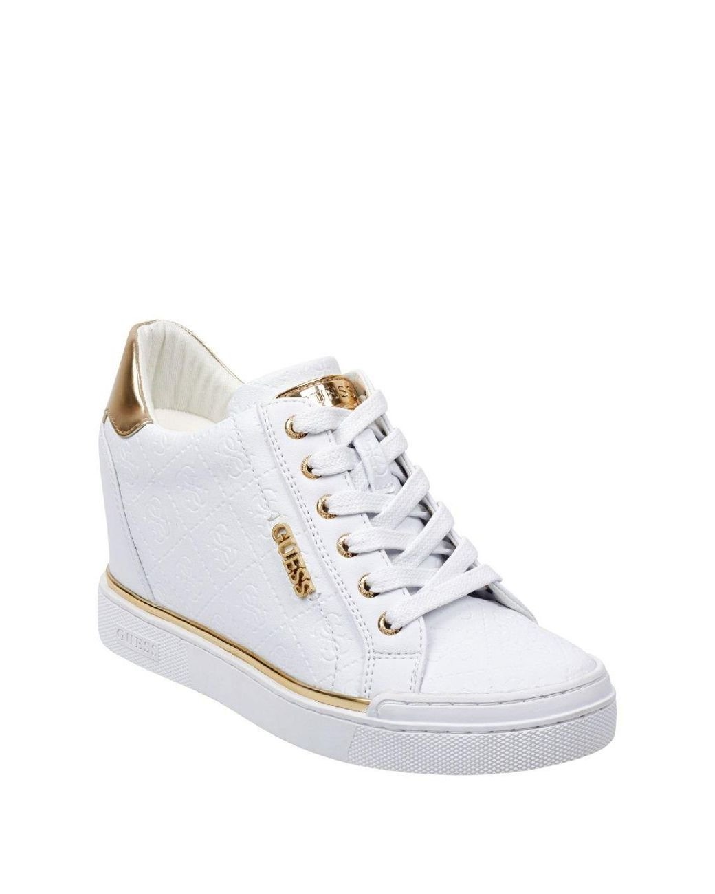 Guess Flowurs Wedge Sneakers in White | Lyst Canada