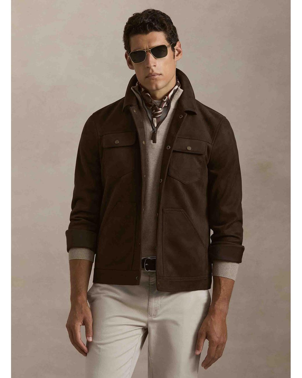 Gutteridge Hemdjacke in Brown für Herren
