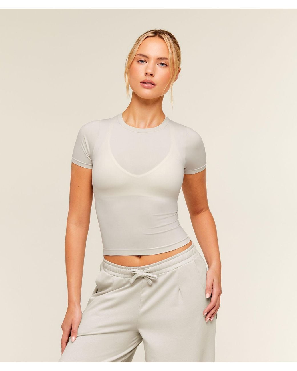 GYMSHARK Natural Featherform Short Sleeve T-Shirt