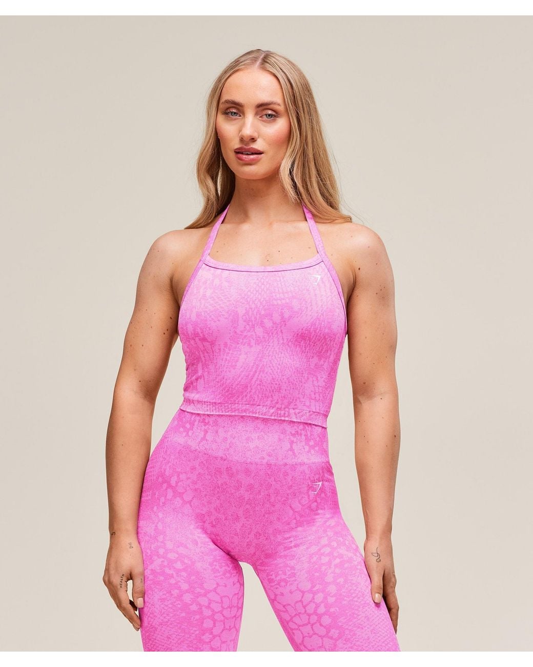 GYMSHARK Purple Adapt Animal Seamless Midi Tank