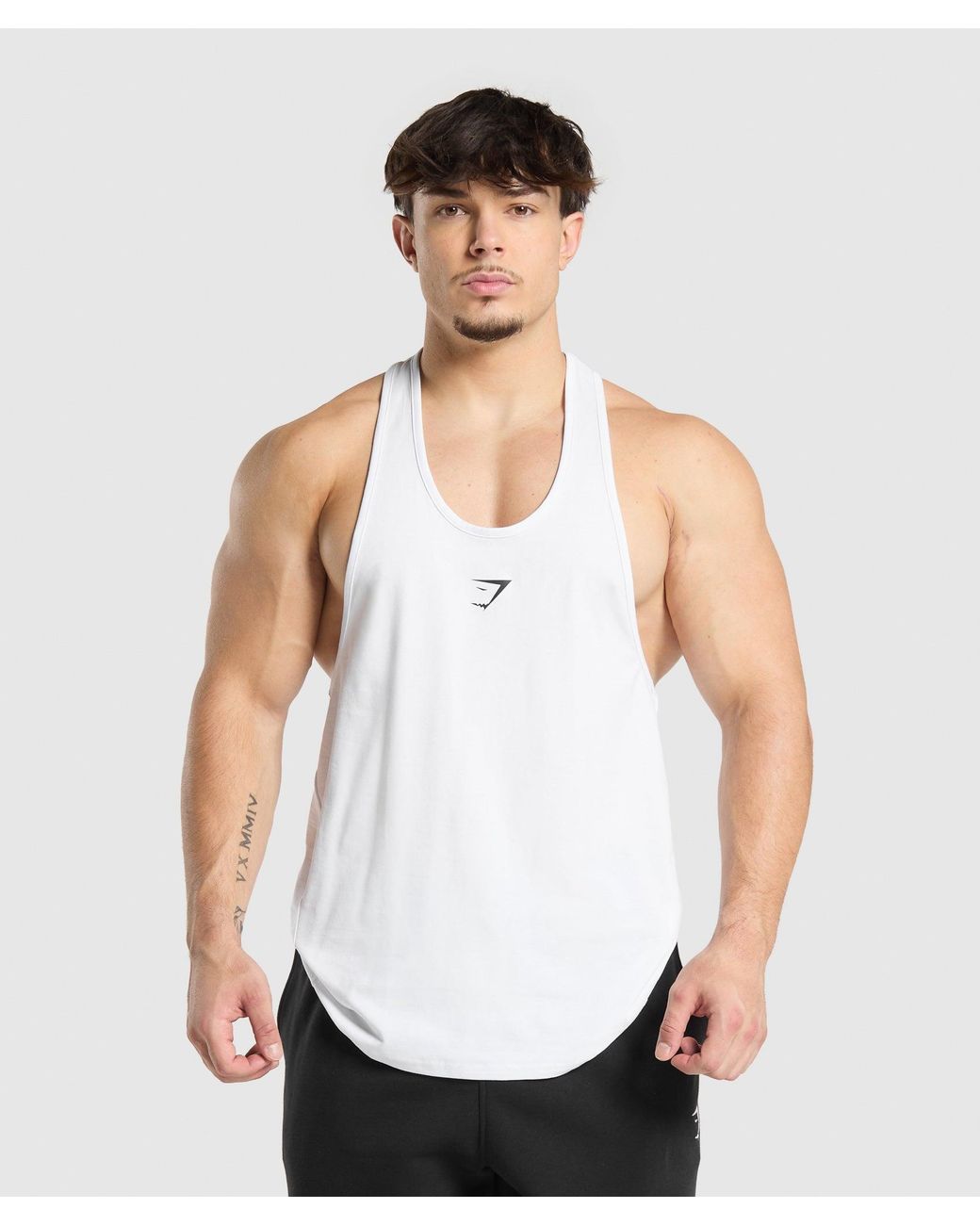 GYMSHARK White Critical Stringer for men