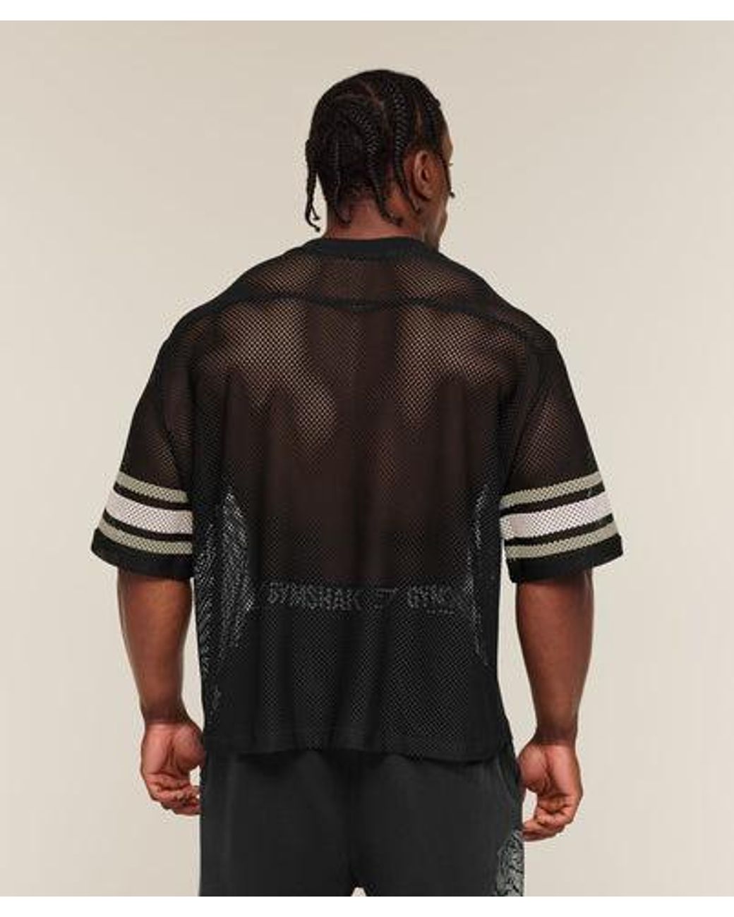 GYMSHARK Black Collective Mesh Contrast Jersey for men