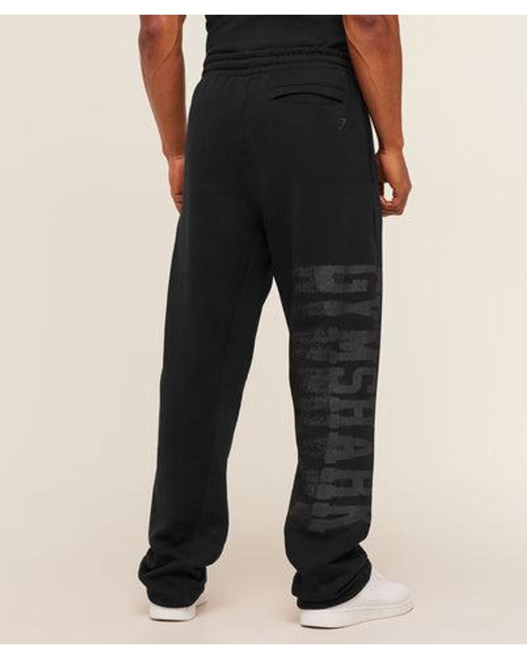 GYMSHARK Black Fade Graphic Straight Leg Pant for men